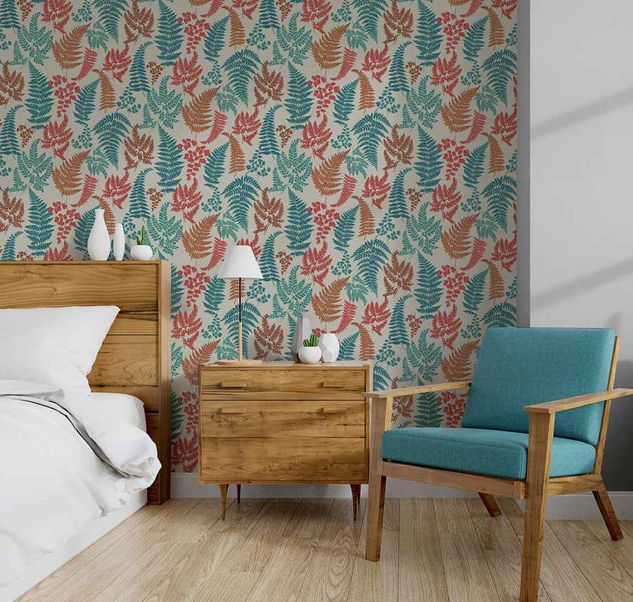 Jerome Red Botanical Wallpaper - York Wallcoverings - AH909801 - York Wallcoverings Wallpaper