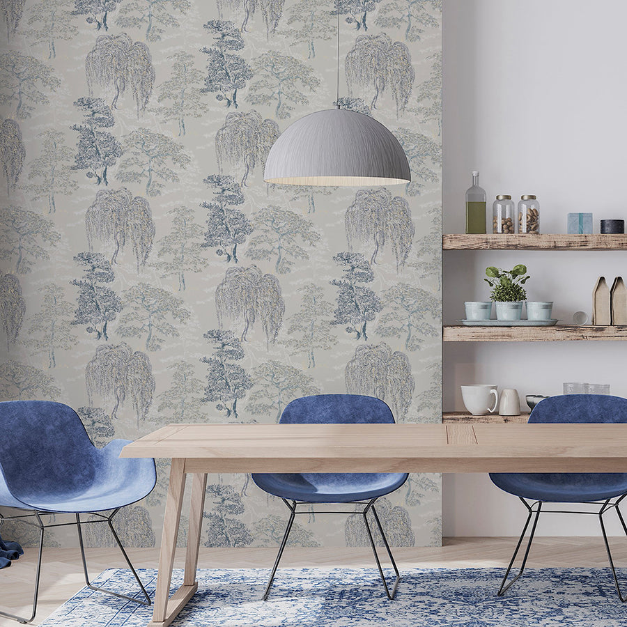 midori-grey-trees-wallpaper-york-wallcoverings-ah909809 - York Wallcoverings Wallpaper