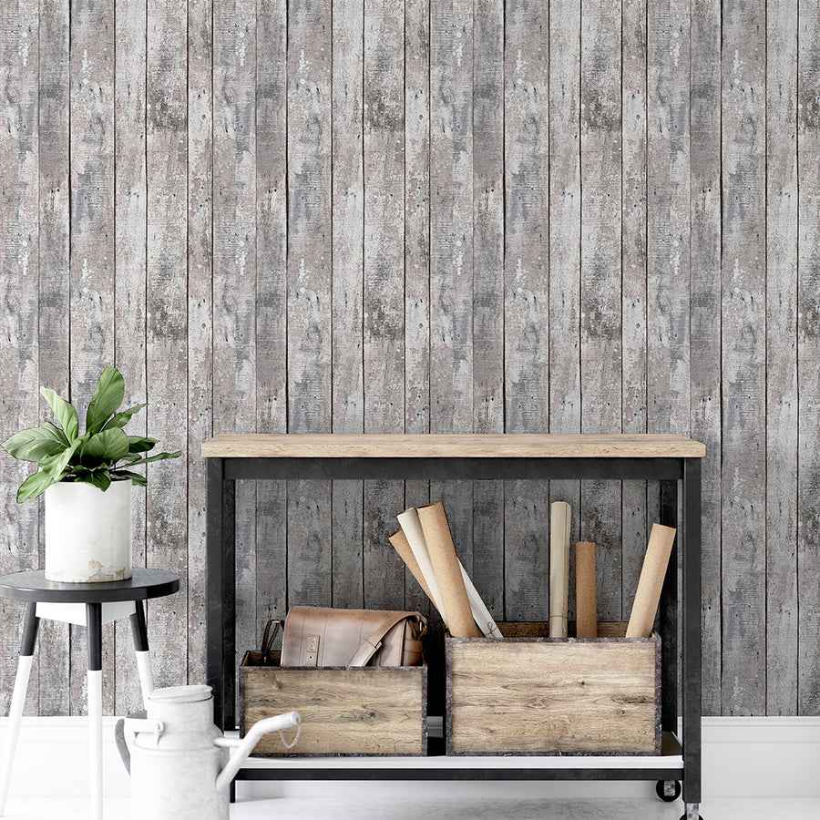 Bertram Neutral Wood Wallpaper - York Wallcoverings - AH922705 - York Wallcoverings Wallpaper