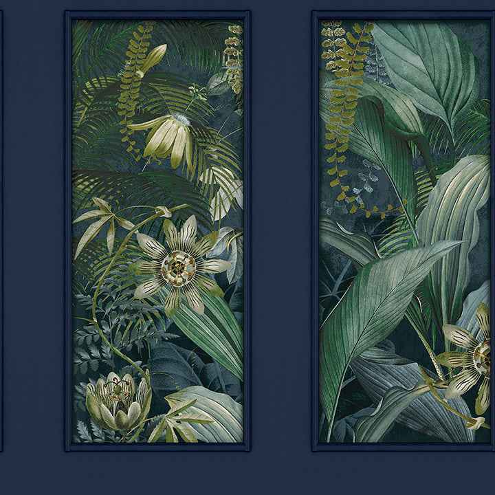 Wendell Navy Wild Vibes Wallpaper - York Wallcoverings - AH922803