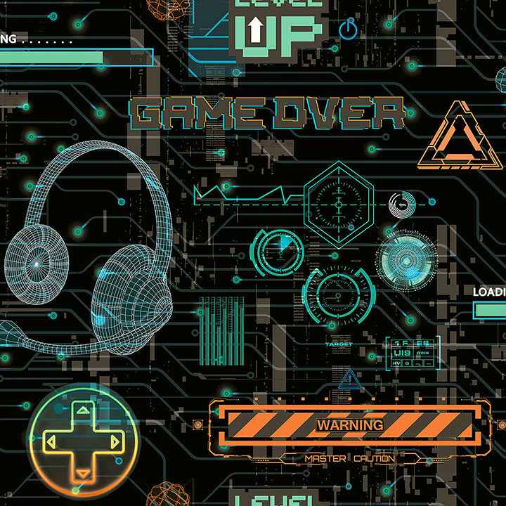 Casper Black Gamer Wallpaper - York Wallcoverings - AH923707 - York Wallcoverings Wallpaper