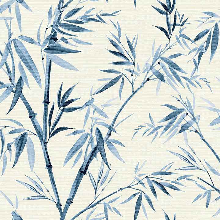 Moriko Blue Bamboo Wallpaper - York Wallcoverings - AH924107 - York Wallcoverings Wallpaper