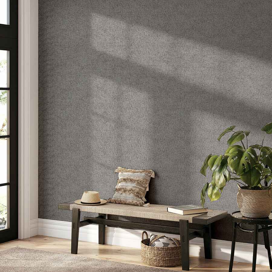 Leland Charcoal Woven Wallpaper - York Wallcoverings - AH925600 - York Wallcoverings Wallpaper
