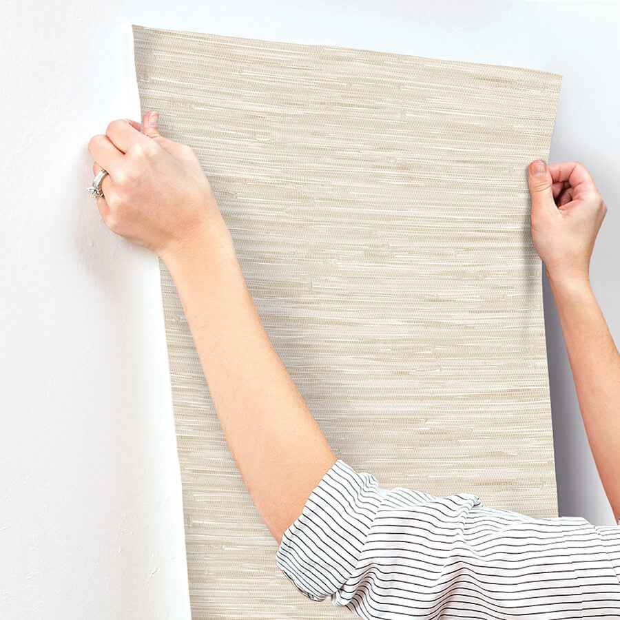 Exhale Dove Woven Faux Grasscloth Wallpaper - York Wallcoverings - 4147-27258 - York Wallcoverings Wallpaper