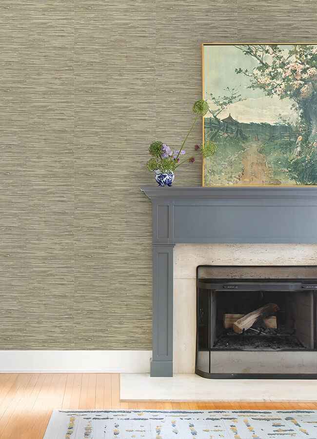 Exhale Olive Woven Faux Grasscloth Wallpaper - York Wallcoverings - 4147-27262 - York Wallcoverings Wallpaper
