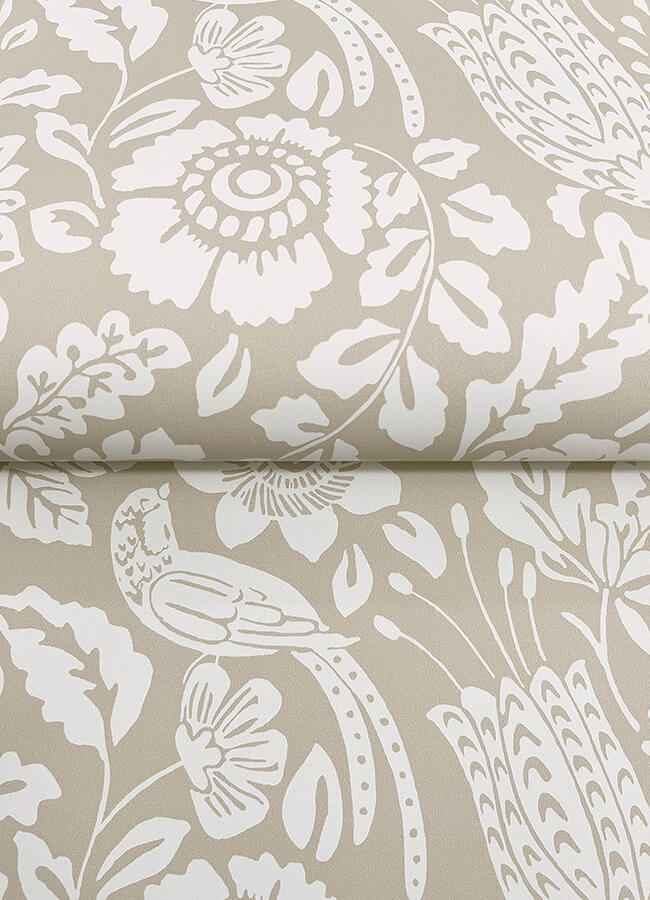 Marta Beige Floral Trail Wallpaper - York Wallcoverings - 4147-27361 - York Wallcoverings Wallpaper