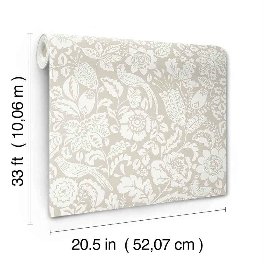 Marta Beige Floral Trail Wallpaper - York Wallcoverings - 4147-27361 - York Wallcoverings Wallpaper