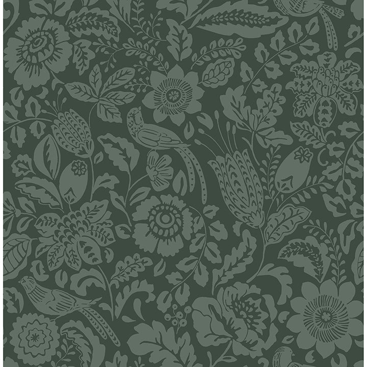 marta-green-floral-trail-wallpaper-york-wallcoverings-4147-27362 - York Wallcoverings Wallpaper
