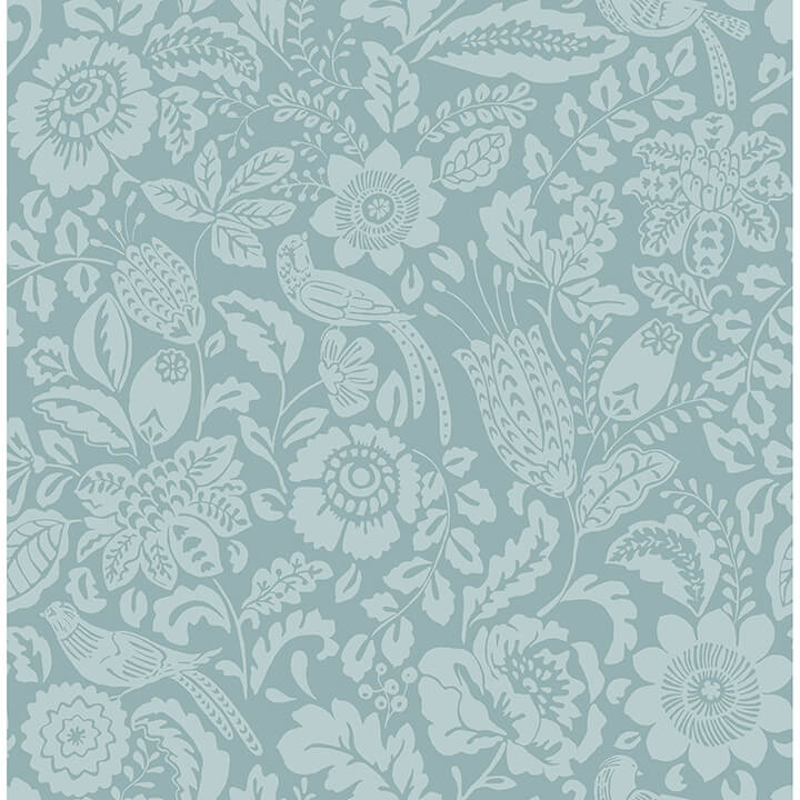 marta-teal-floral-trail-wallpaper-york-wallcoverings-4147-27363 - York Wallcoverings Wallpaper
