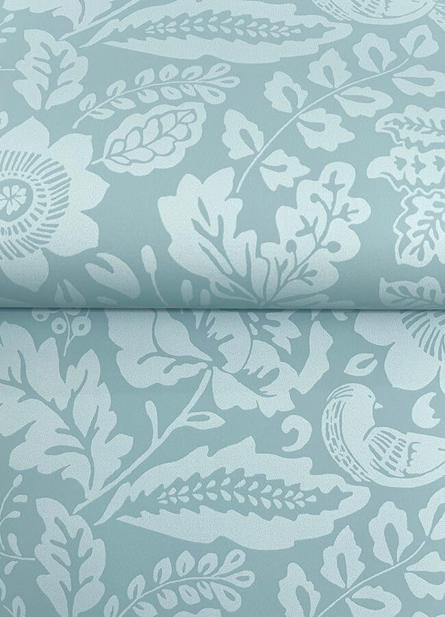 marta-teal-floral-trail-wallpaper-york-wallcoverings-4147-27363 - York Wallcoverings Wallpaper