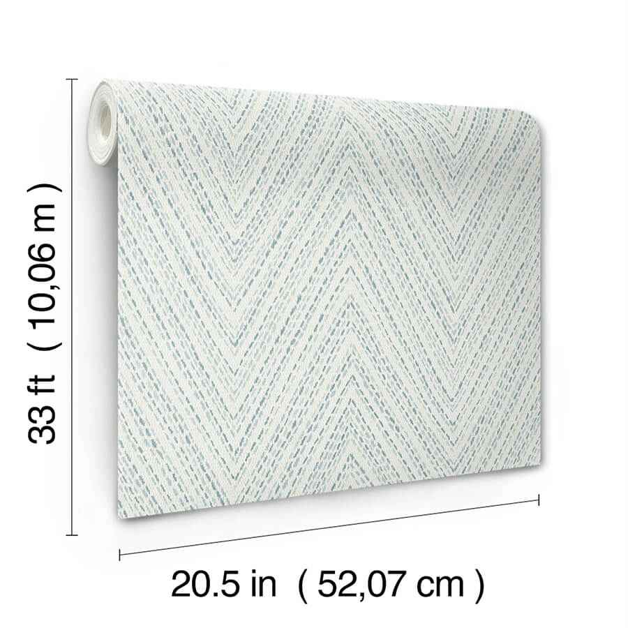 Lainey Blue Stitched Chevron Wallpaper - York Wallcoverings - 4147-27368 - York Wallcoverings Wallpaper