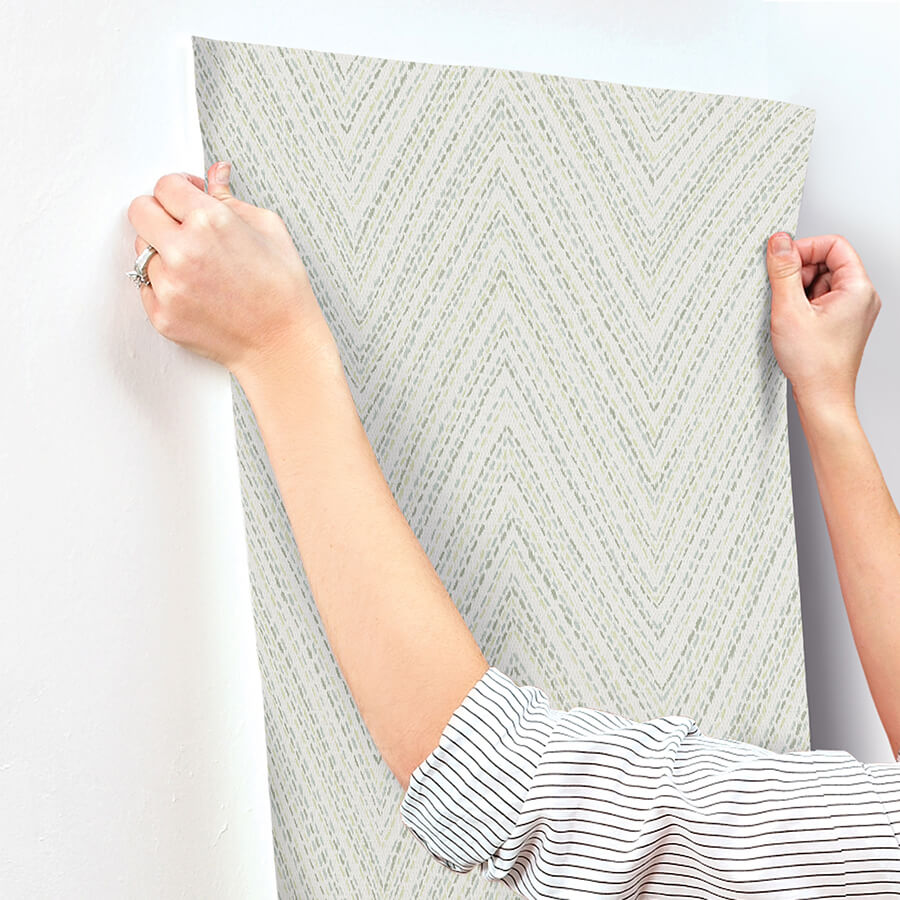 lainey-green-stitched-chevron-wallpaper-york-wallcoverings-4147-27370 - York Wallcoverings Wallpaper