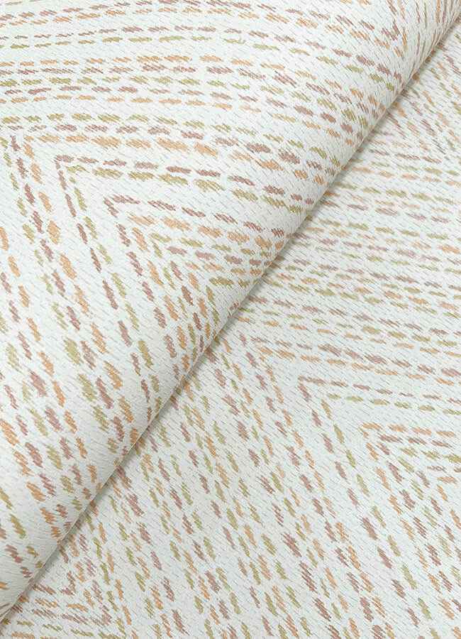 Lainey Apricot Stitched Chevron Wallpaper - York Wallcoverings - 4147-27371 - York Wallcoverings Wallpaper
