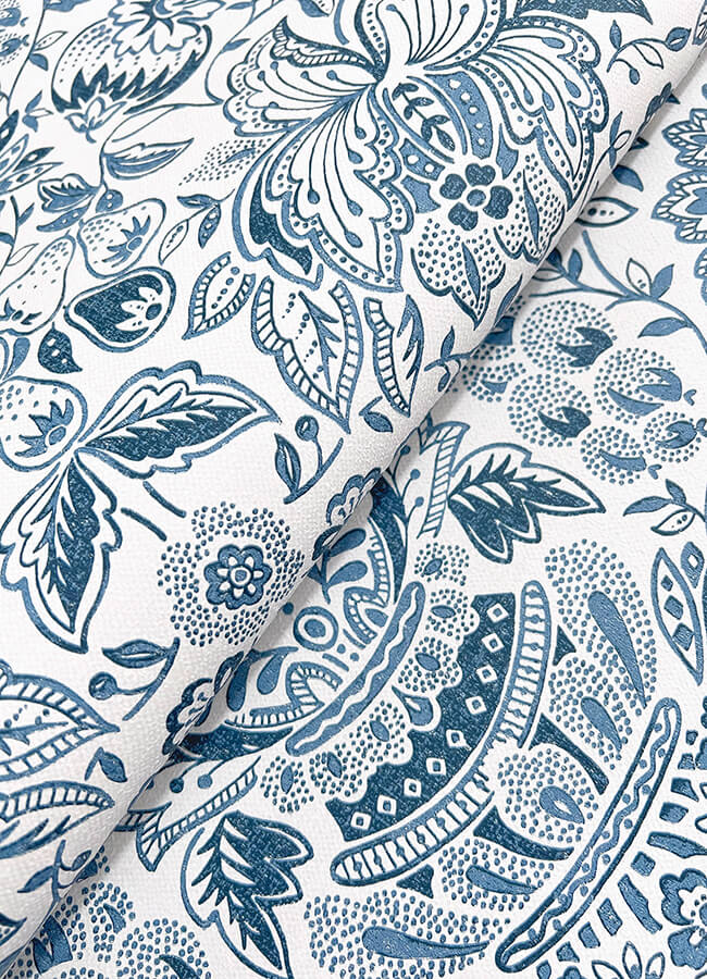 blanche-blue-floral-damask-wallpaper-york-wallcoverings-4147-27372 - York Wallcoverings Wallpaper