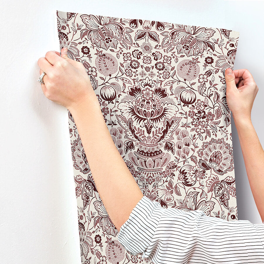 blanche-plum-floral-damask-wallpaper-york-wallcoverings-4147-27373 - York Wallcoverings Papel pintado