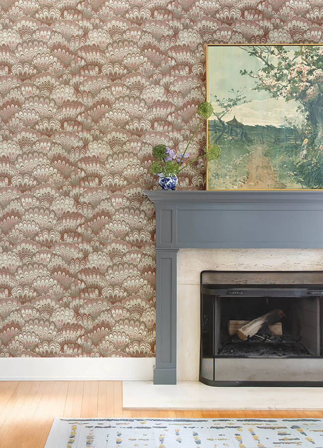 octavia-ruby-marbled-ink-wallpaper-york-wallcoverings-4147-27376 - York Wallcoverings Papel pintado