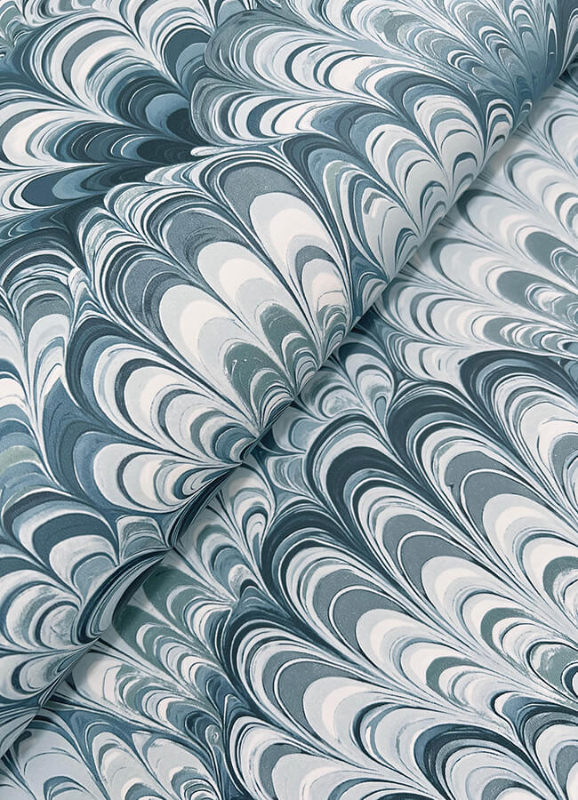 octavia-blue-marbled-ink-wallpaper-york-wallcoverings-4147-27379 - York Wallcoverings Papel pintado