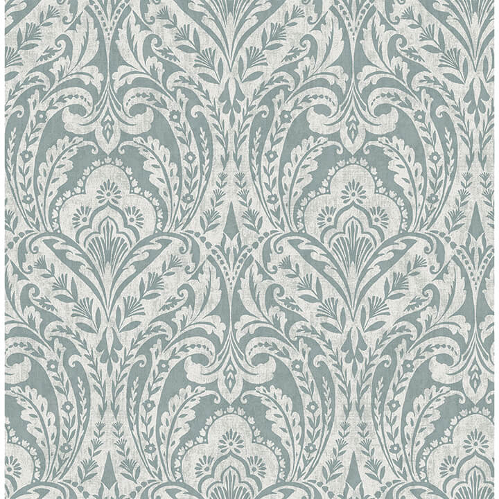 berkshire-denim-damask-wallpaper-york-wallcoverings-4147-27380 - York Wallcoverings Wallpaper