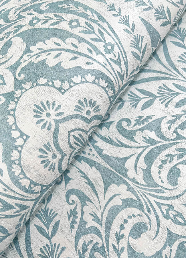 berkshire-denim-damask-wallpaper-york-wallcoverings-4147-27380 - York Wallcoverings Wallpaper