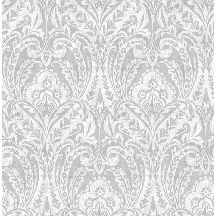 berkshire-grey-damask-wallpaper-york-wallcoverings-4147-27381 - York Wallcoverings Papel pintado