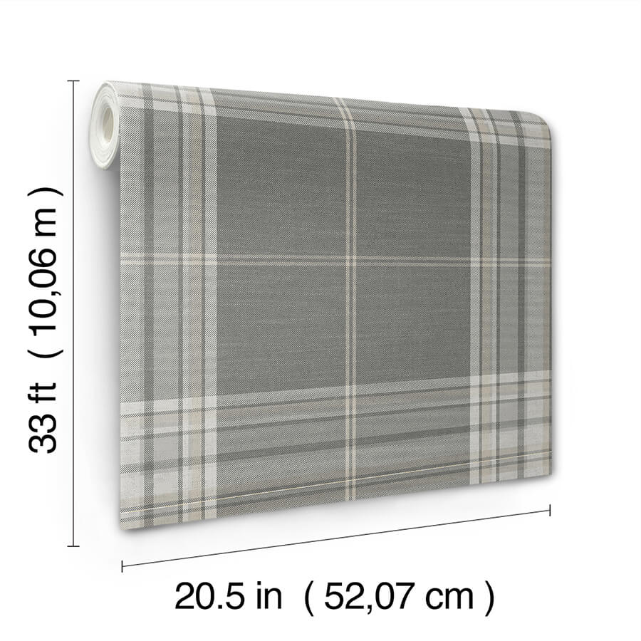 westley-grey-plaid-wallpaper-york-wallcoverings-4147-27384 - York Wallcoverings Papel pintado