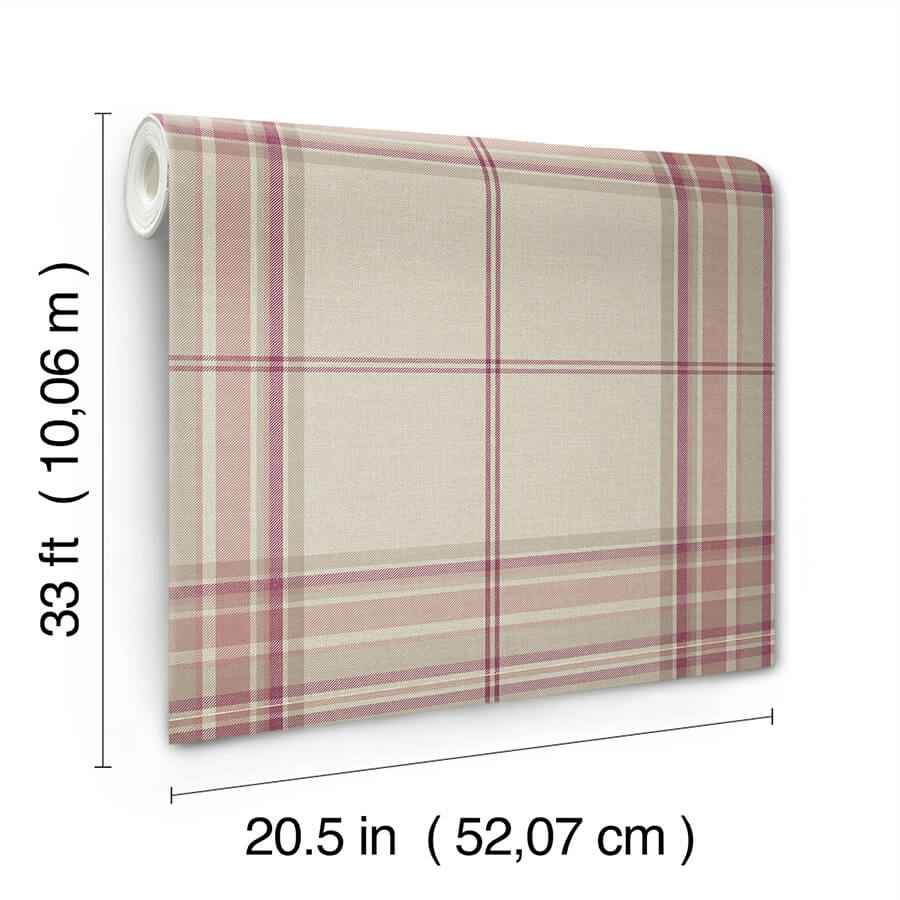 Westley Magenta Plaid Wallpaper - York Wallcoverings - 4147-27385 - York Wallcoverings Wallpaper