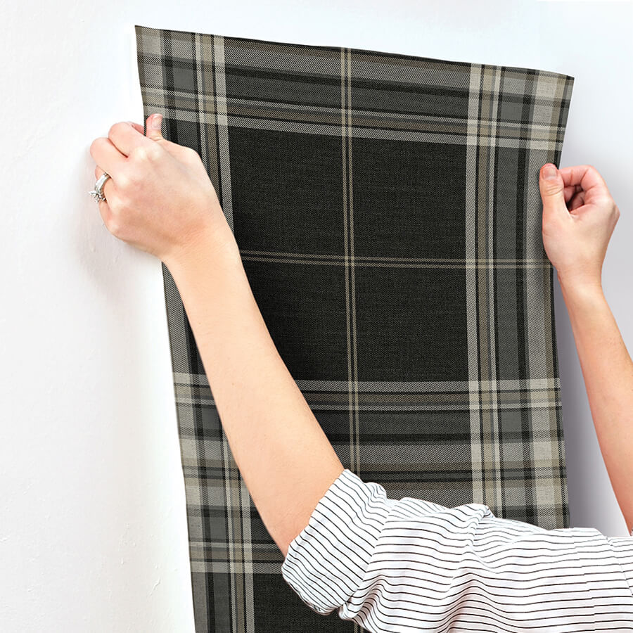westley-black-plaid-wallpaper-york-wallcoverings-4147-27388 - York Wallcoverings Papel pintado