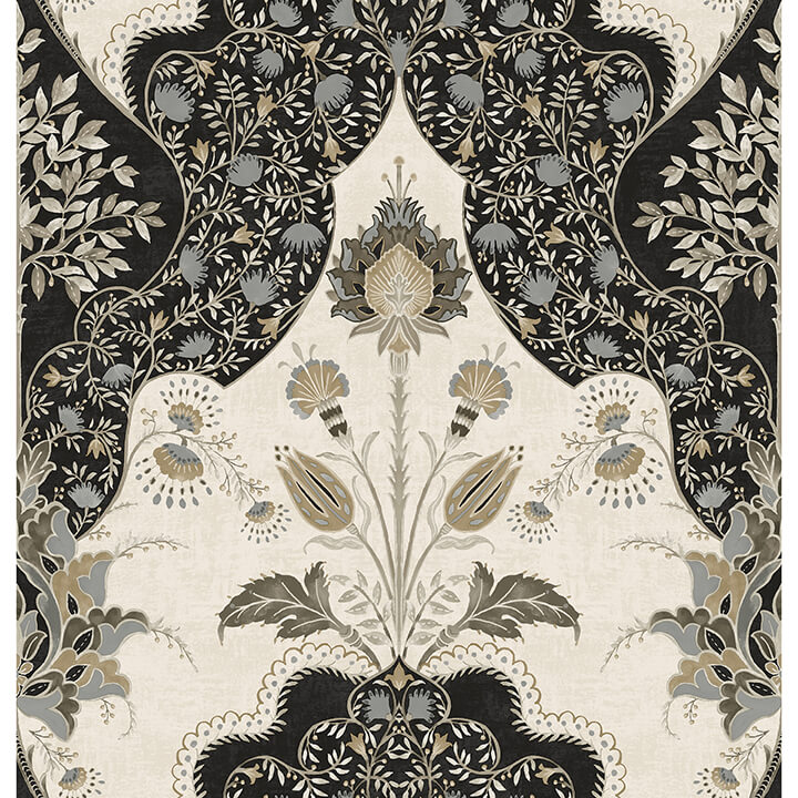 auden-black-floral-grandeur-wallpaper-york-wallcoverings-4147-27389 - York Wallcoverings Papel pintado