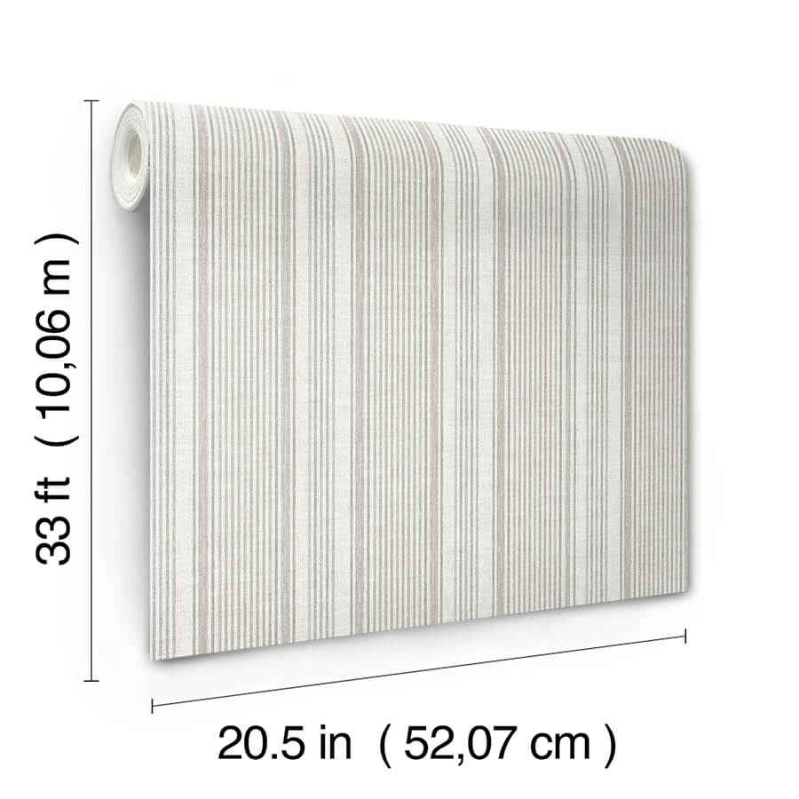Ayanna Neutral Striped Wallpaper - York Wallcoverings - 4147-27394