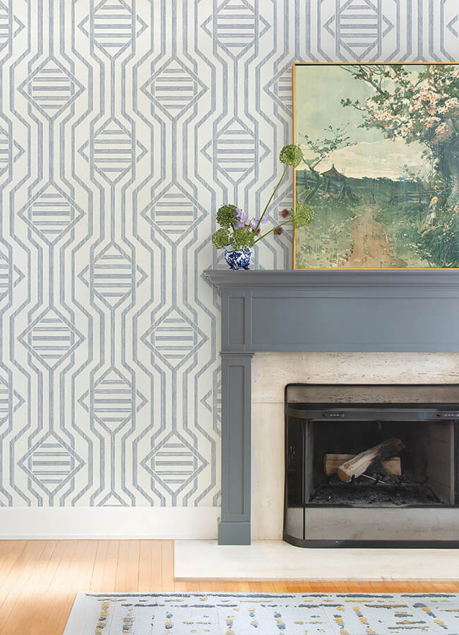 essex-dark-blue-geometric-wallpaper-york-wallcoverings-4147-27403 - York Wallcoverings Wallpaper
