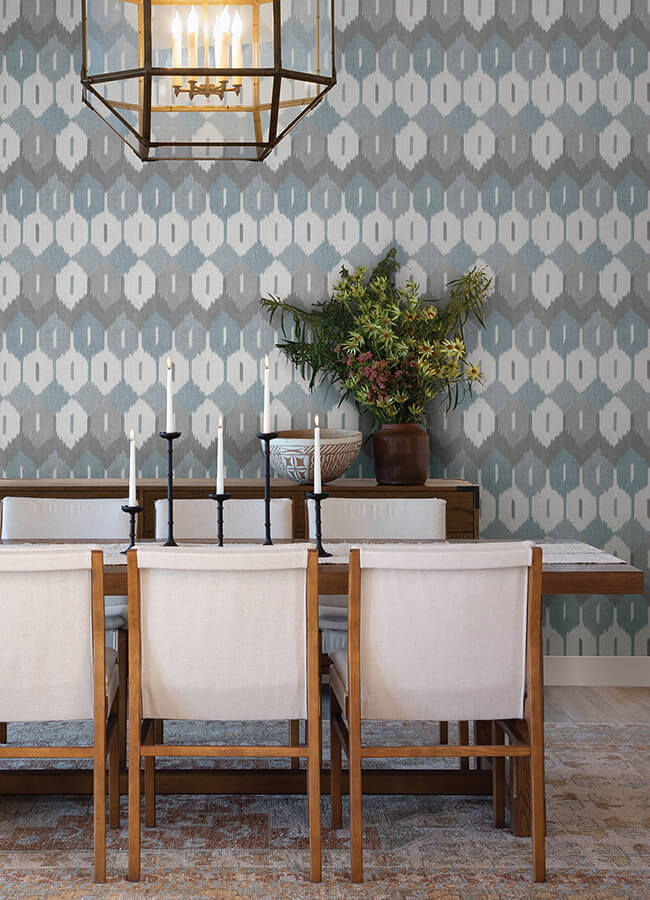 abilene-denim-ikat-wallpaper-york-wallcoverings-4147-27407 - York Wallcoverings Wallpaper