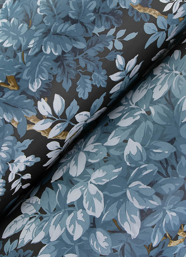 greenwood-dark-blue-deciduous-wallpaper-york-wallcoverings-4147-80003 - York Wallcoverings Wallpaper