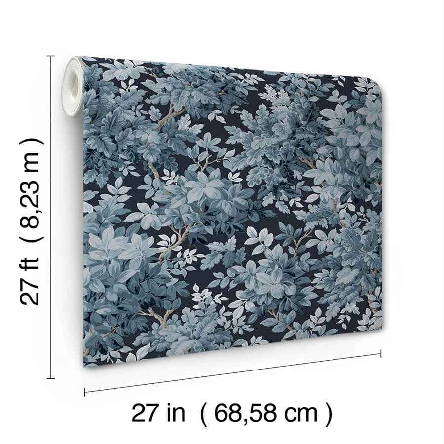 Greenwood Dark Blue Deciduous Wallpaper - York Wallcoverings - 4147-80003 - York Wallcoverings Wallpaper