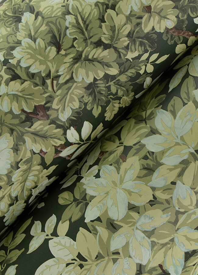 greenwood-dark-green-deciduous-wallpaper-york-wallcoverings-4147-80004 - York Wallcoverings Wallpaper