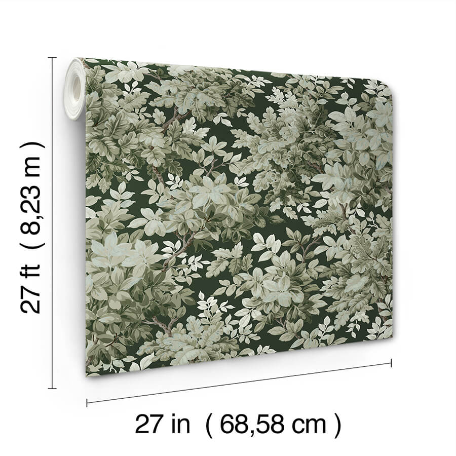 greenwood-dark-green-deciduous-wallpaper-york-wallcoverings-4147-80004 - York Wallcoverings Wallpaper