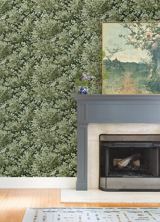 greenwood-dark-green-deciduous-wallpaper-york-wallcoverings-4147-80004 - York Wallcoverings Wallpaper