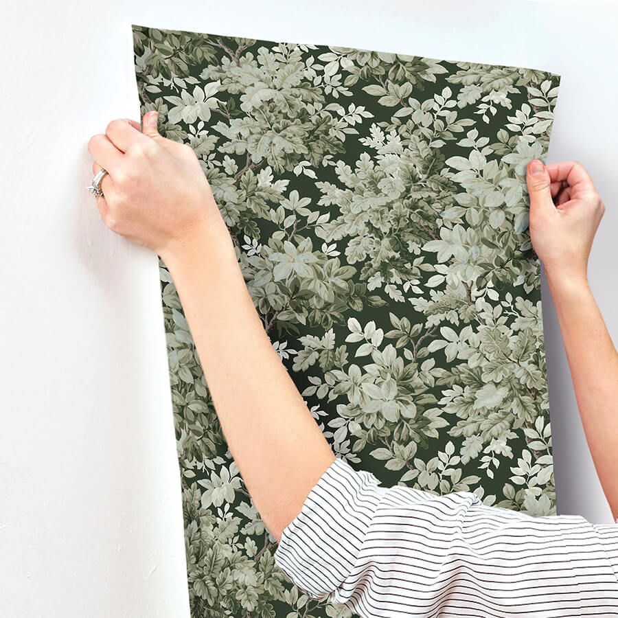 greenwood-dark-green-deciduous-wallpaper-york-wallcoverings-4147-80004 - York Wallcoverings Wallpaper