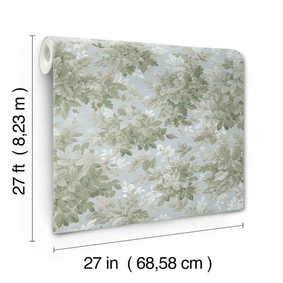 Greenwood Light Blue Deciduous Wallpaper - York Wallcoverings - 4147-80007