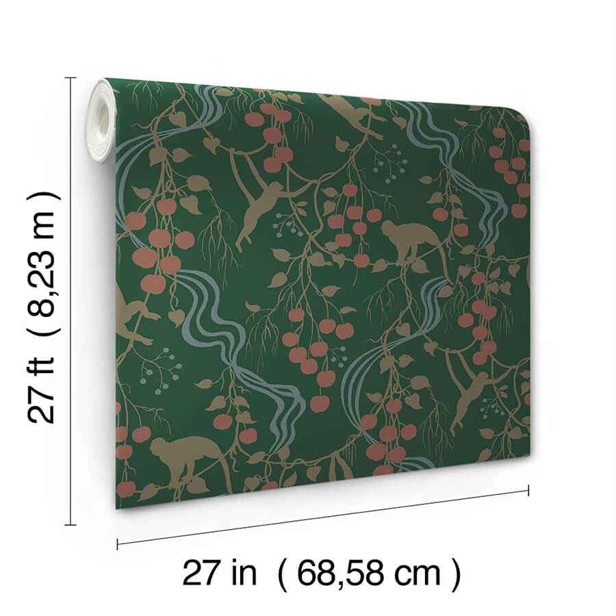 Linden Dark Green Jungle Canopy Wallpaper - York Wallcoverings - 4147-80008 - York Wallcoverings Wallpaper