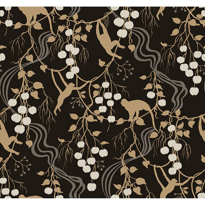 linden-black-jungle-canopy-wallpaper-york-wallcoverings-4147-80009 - York Wallcoverings Wallpaper