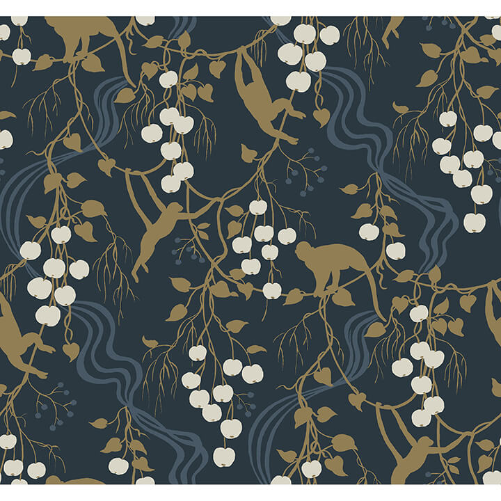 linden-navy-jungle-canopy-wallpaper-york-wallcoverings-4147-80010 - York Wallcoverings Wallpaper