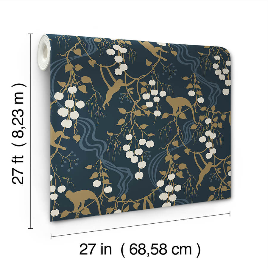 linden-navy-jungle-canopy-wallpaper-york-wallcoverings-4147-80010 - York Wallcoverings Papel pintado
