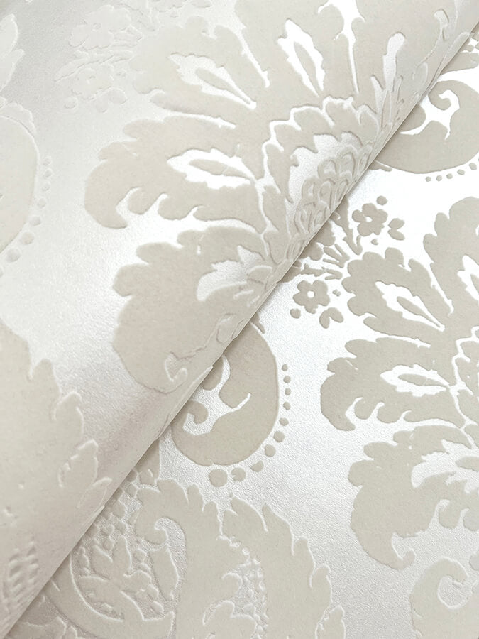shadow-cream-flocked-damask-wallpaper-york-wallcoverings-4147-87390 - York Wallcoverings Papel pintado