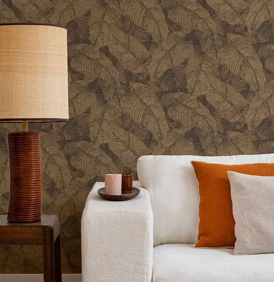 Galner Copper Leaves Wallpaper - York Wallcoverings - RH720570 - York Wallcoverings Wallpaper
