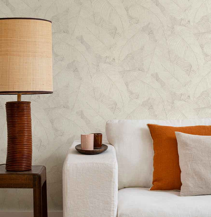 Galner Ivory Leaves Wallpaper - York Wallcoverings - RH720525 - York Wallcoverings Wallpaper