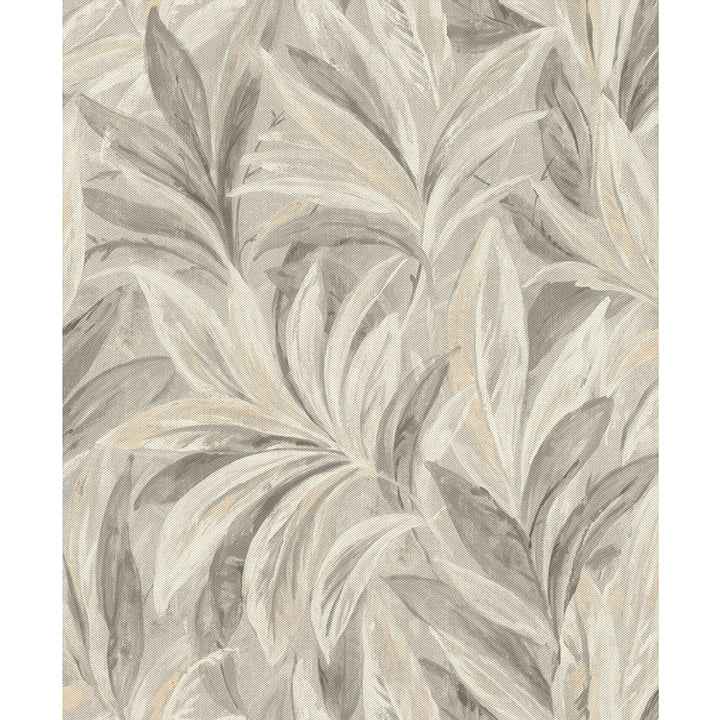 Rennie Grey Leaves Wallpaper - York Wallcoverings - RH547481 - York Wallcoverings Wallpaper