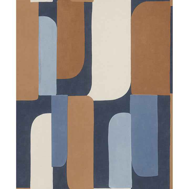 Derain Blue Geometric Wallpaper - York Wallcoverings - RH330519