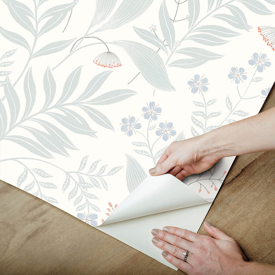 amanda-blue-green-peel-and-stick-wallpaper-york-wallcoverings-nus6423 - York Wallcoverings Wallpaper