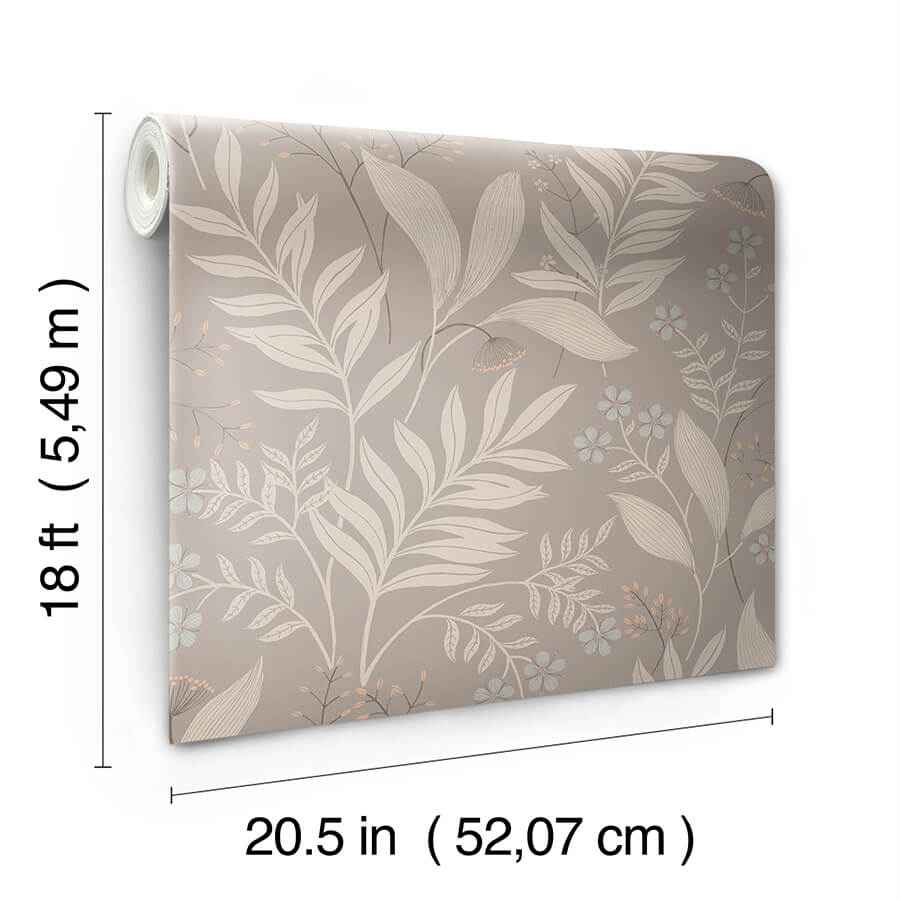 Amanda Taupe Peel & Stick Wallpaper - York Wallcoverings - NUS6424 - York Wallcoverings Wallpaper