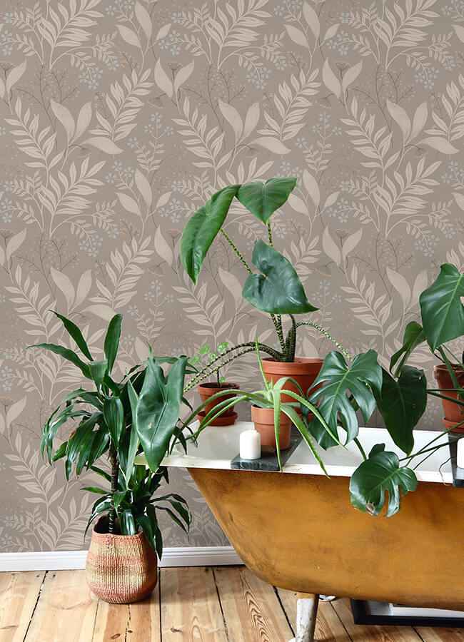 Amanda Taupe Peel & Stick Wallpaper - York Wallcoverings - NUS6424 - York Wallcoverings Wallpaper